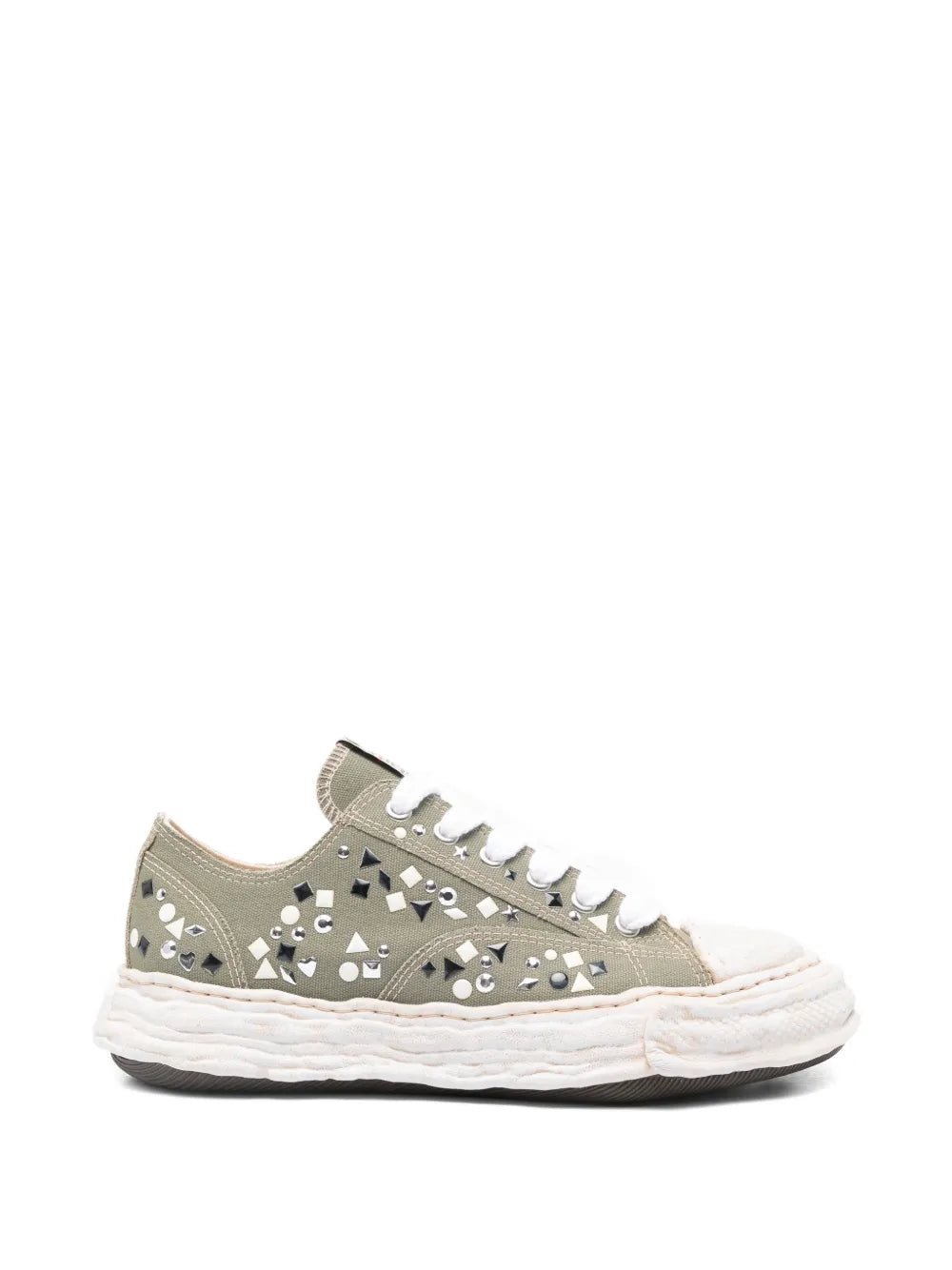 Maison MIHARA YASUHIRO tenis Peterson 23 con apliques - verde