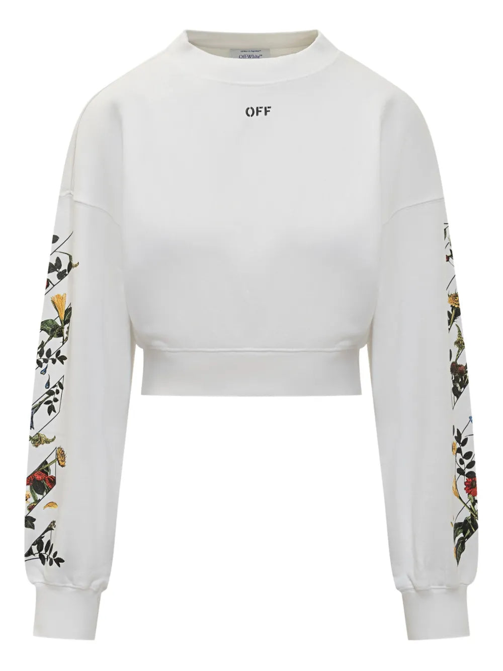 Off-White sudadera con estampado floral y cuello redondo