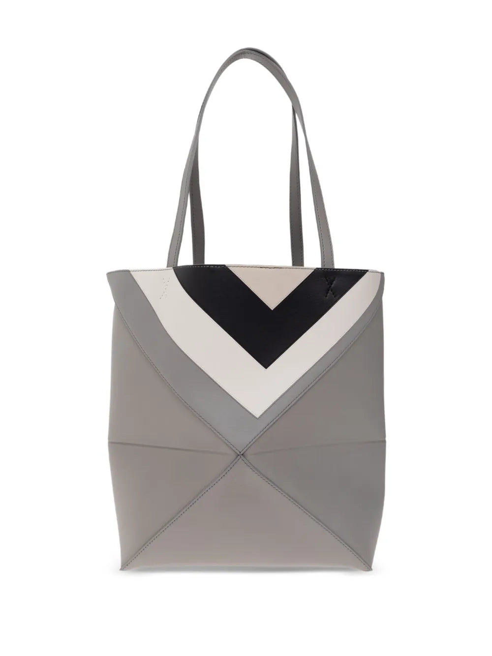 LOEWE tote Puzzle Fold con panel chevron en colaboración con Albers