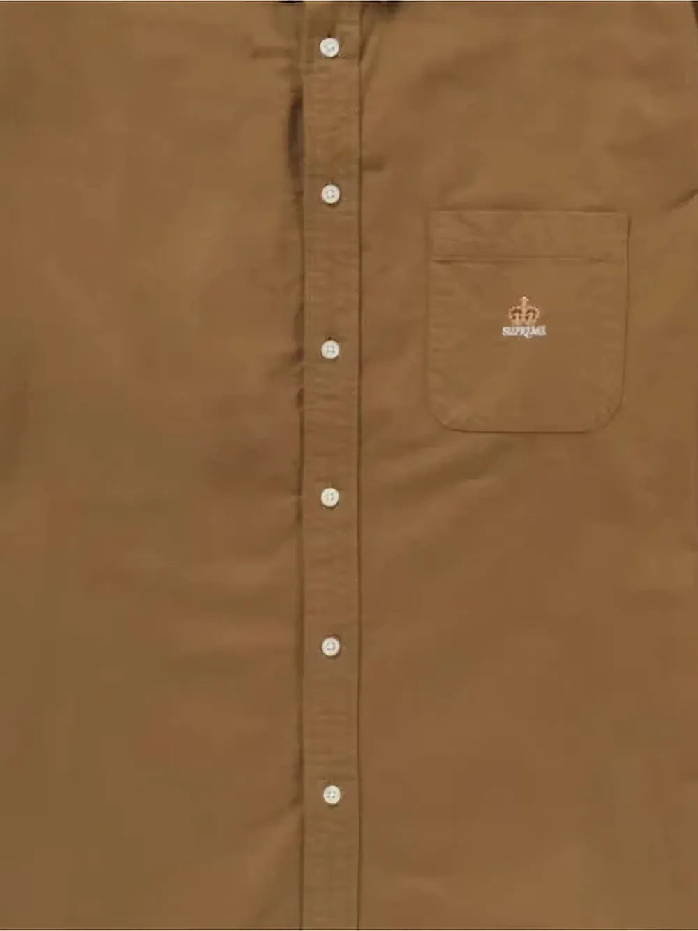 Supreme camisa con logo bordado - Marrón - imagen 2