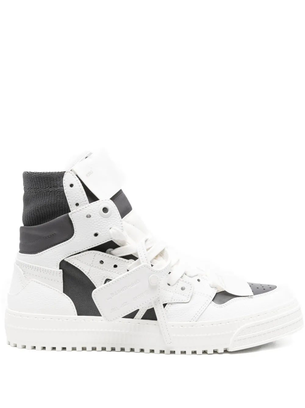 Off-White tenis altos de piel