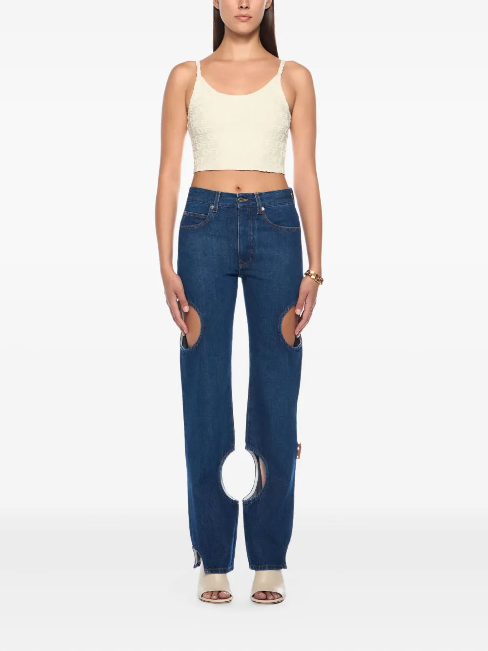 Off-White top con monograma en relieve