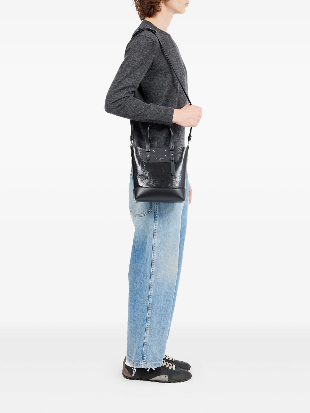 Maison Margiela tote corto con correa Vertical - Negro - imagen 2