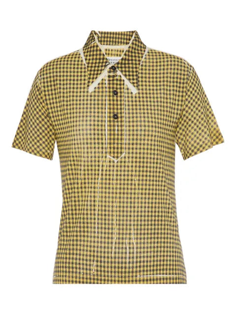 Maison Margiela playera tipo polo con motivo de cuadros gingham - imagen 1