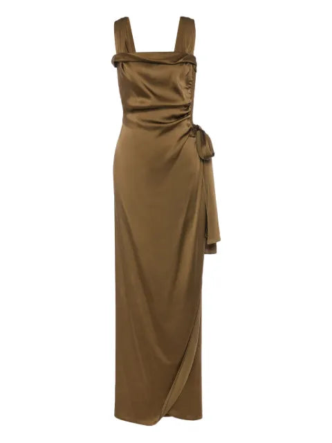 Maison Margiela vestido largo con diseño drapeado y efecto satinado - imagen 1