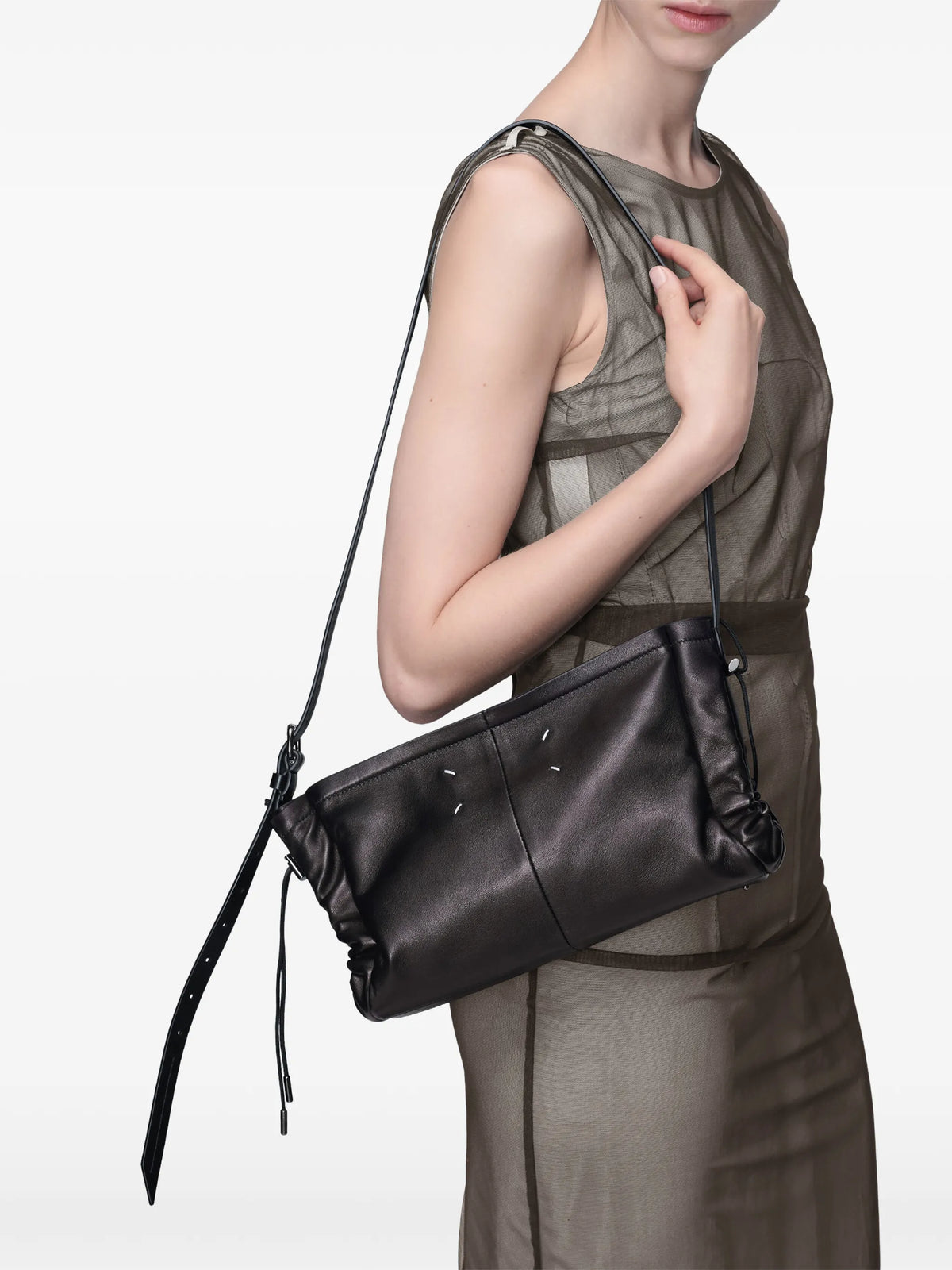 Maison Margiela bolsa de hombro con cordones - Negro - imagen 2