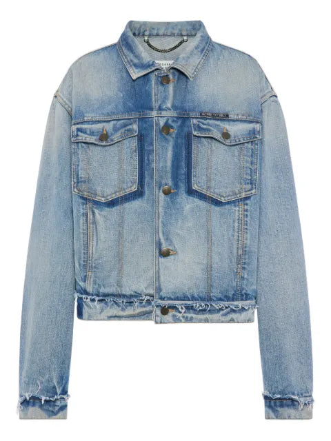 Maison Margiela chamarra de mezclilla con bolsillos de parche - imagen 1