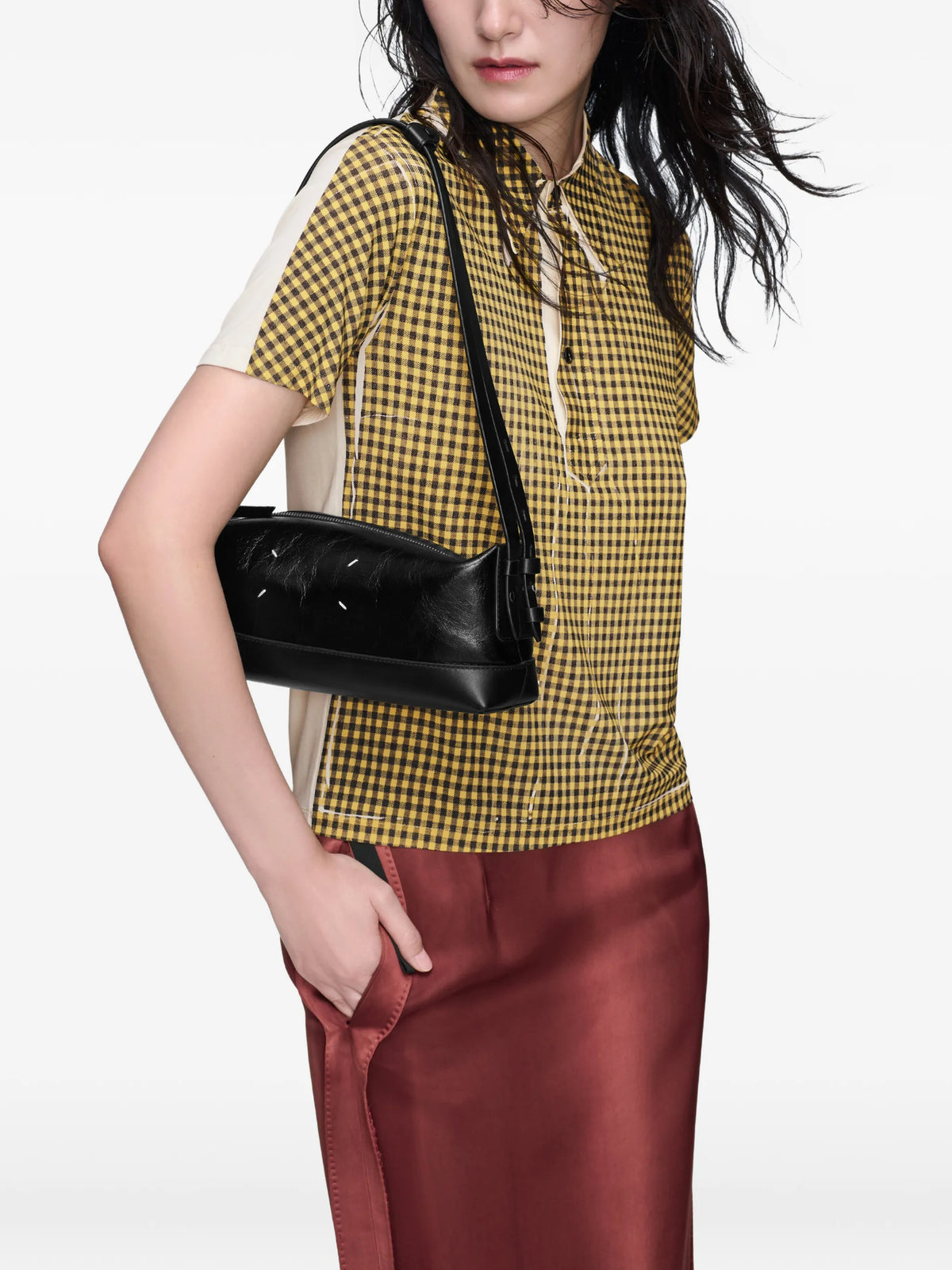 Maison Margiela bolsa de hombro con cinturón - Negro - imagen 2