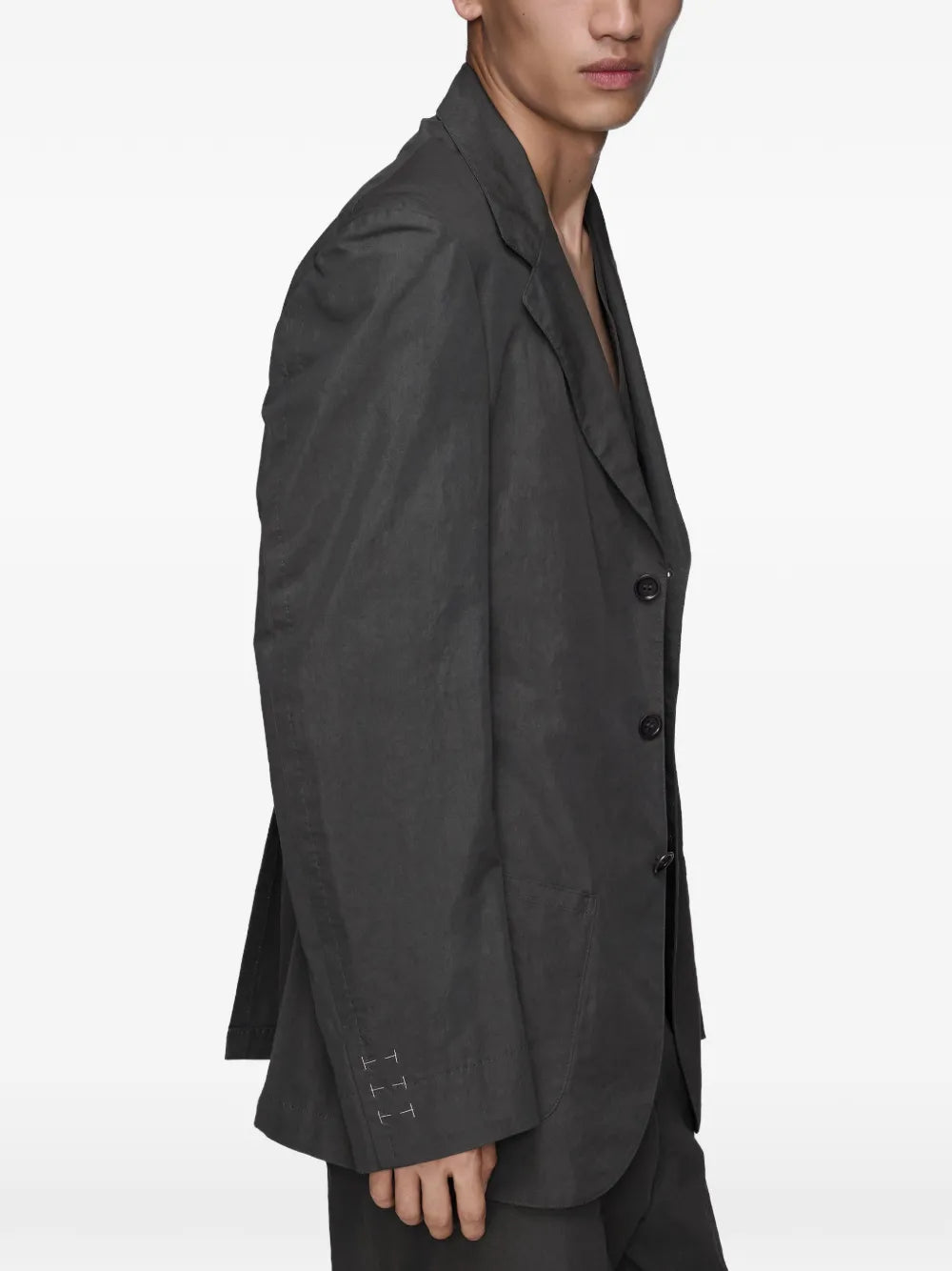 Maison Margiela chamarra de seda de algodón - Gris - imagen 4