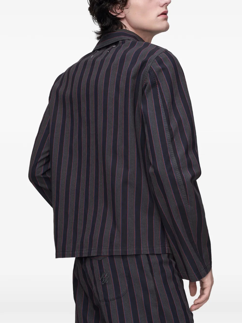 Maison Margiela camisa de algodón con motivo de rayas - Gris - imagen 4