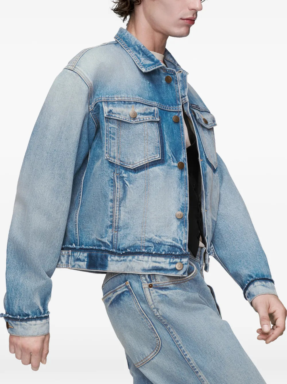 Maison Margiela chamarra con bolsillo - Azul - imagen 4