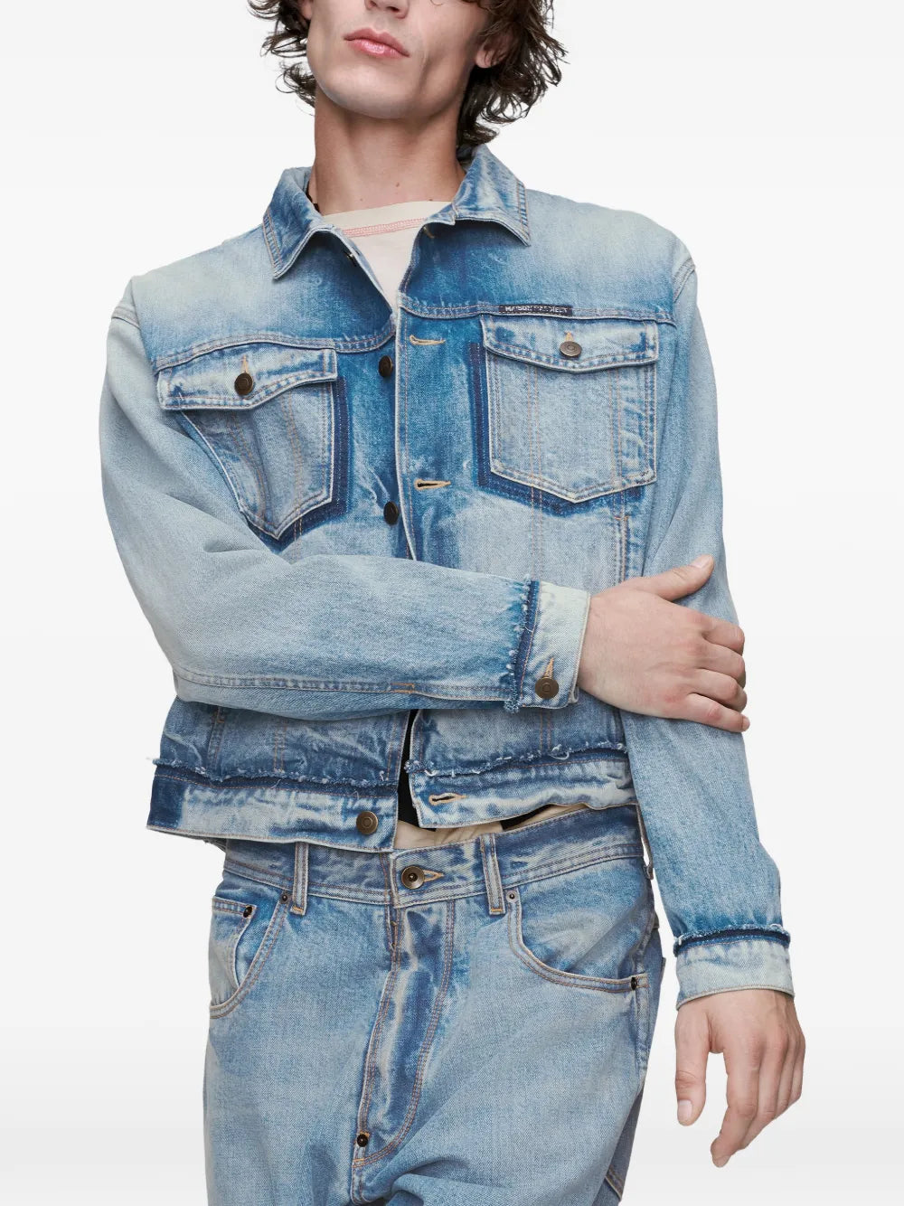 Maison Margiela chamarra con bolsillo - Azul - imagen 3