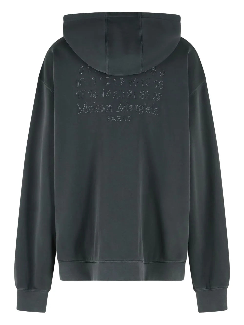 Maison Margiela hoodie con cordones y cierre - Gris - imagen 2