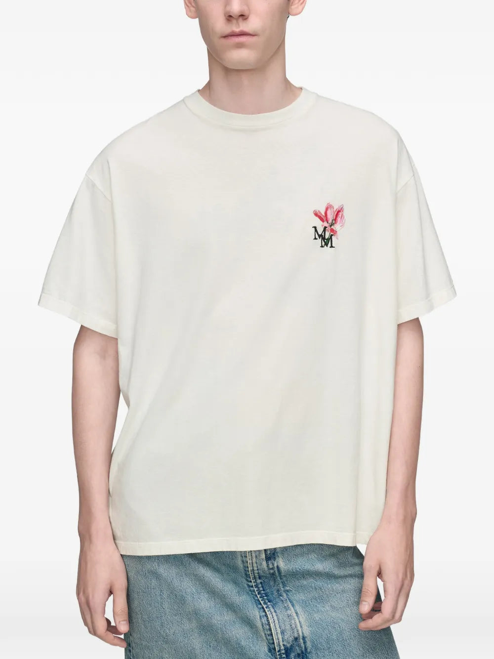 Maison Margiela playera con logo bordado - Blanco - imagen 3