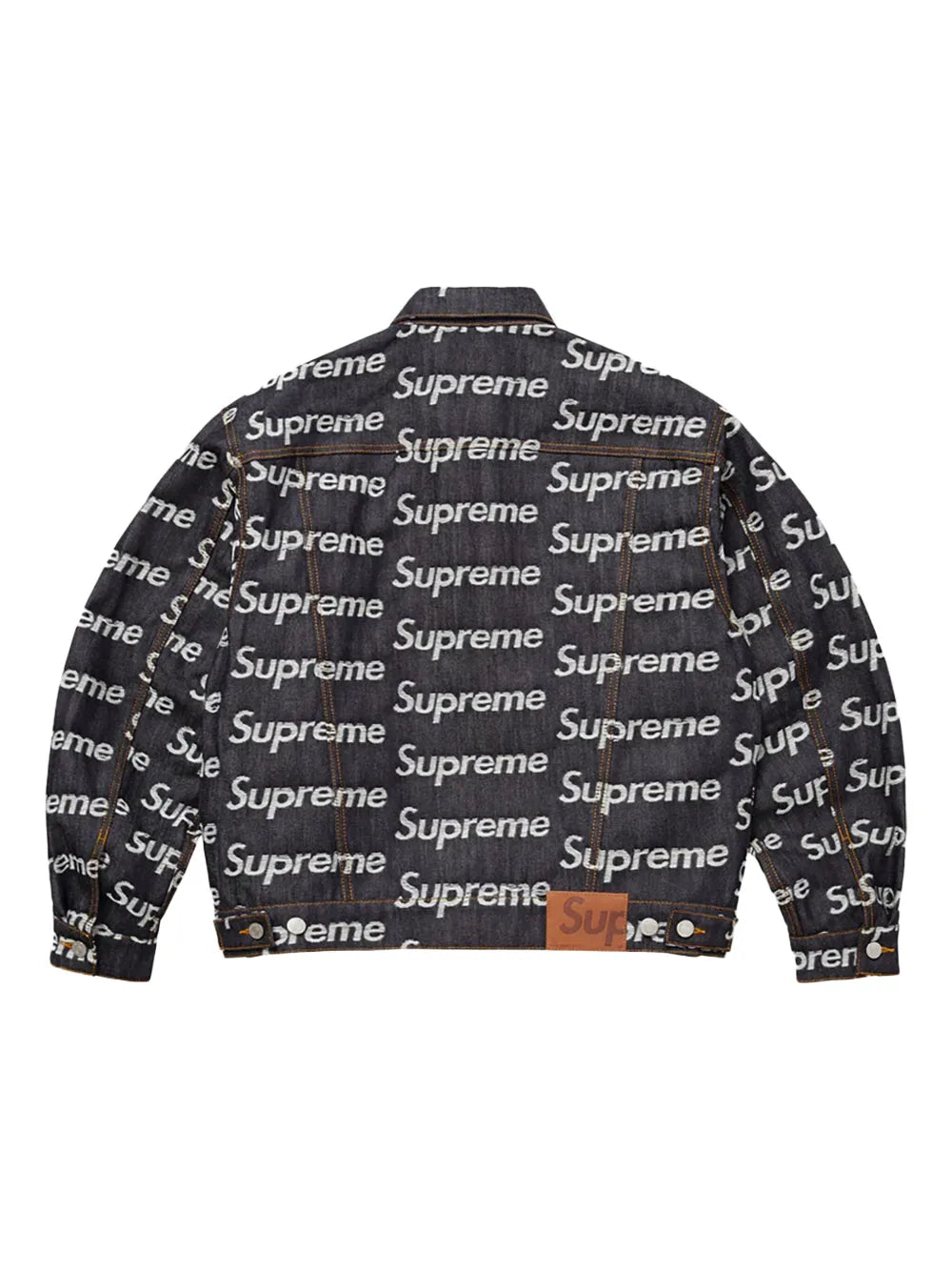 Supreme chamarra de mezclilla con logo en jacquard - Negro - imagen 2