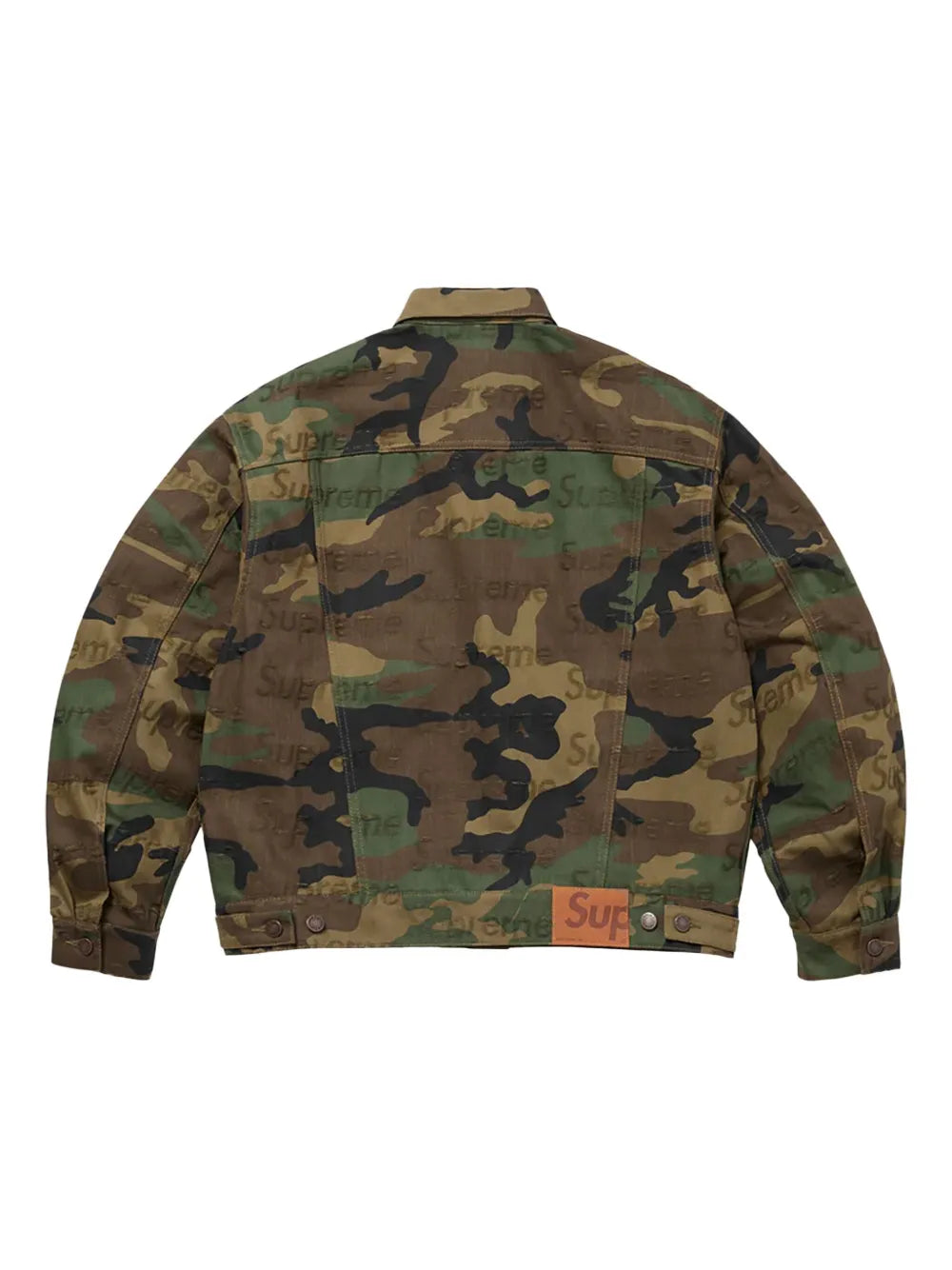 Supreme chamarra trucker de mezclilla con logo en jacquard - Verde - imagen 2