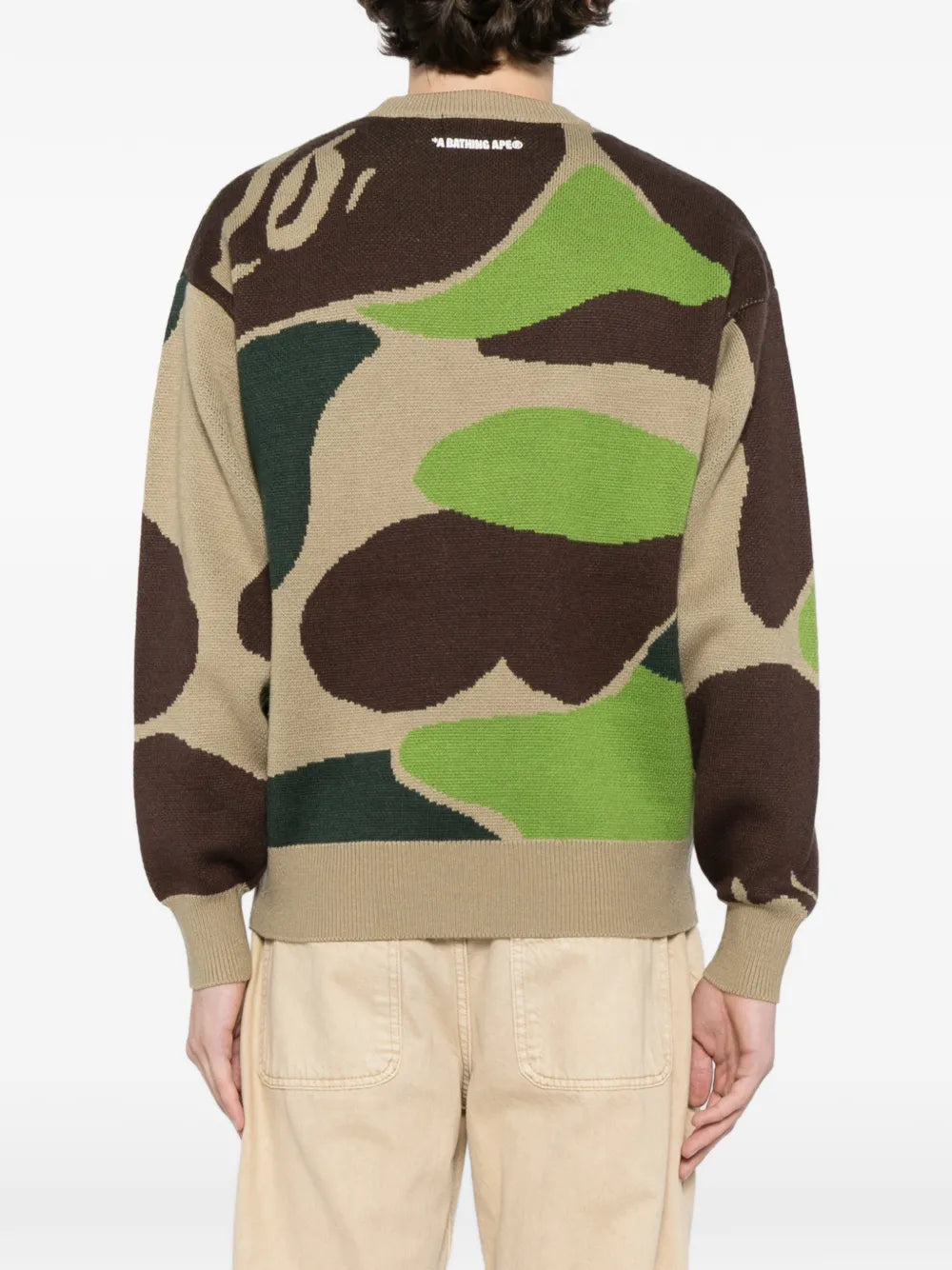 A BATHING APE® suéter con estampado militar