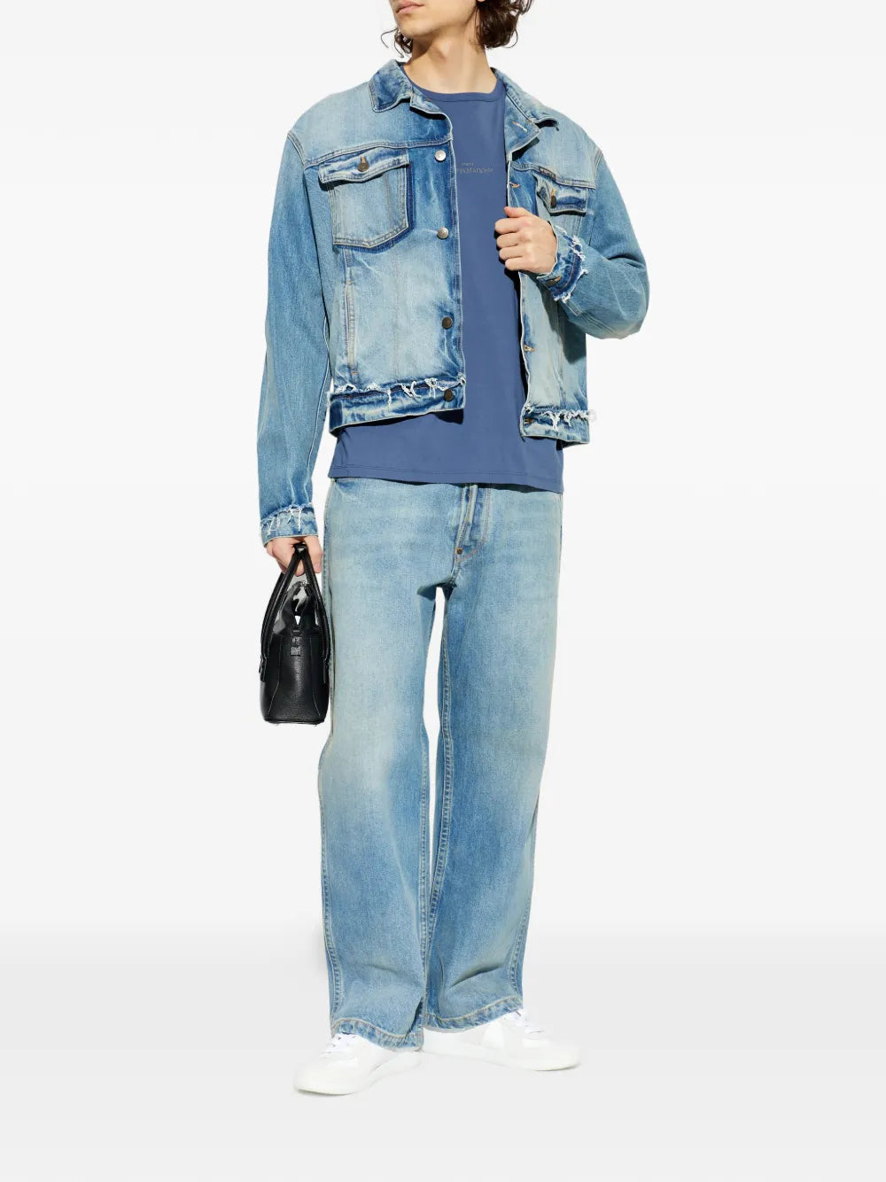Maison Margiela playera con logo distorsionado - Azul - imagen 2