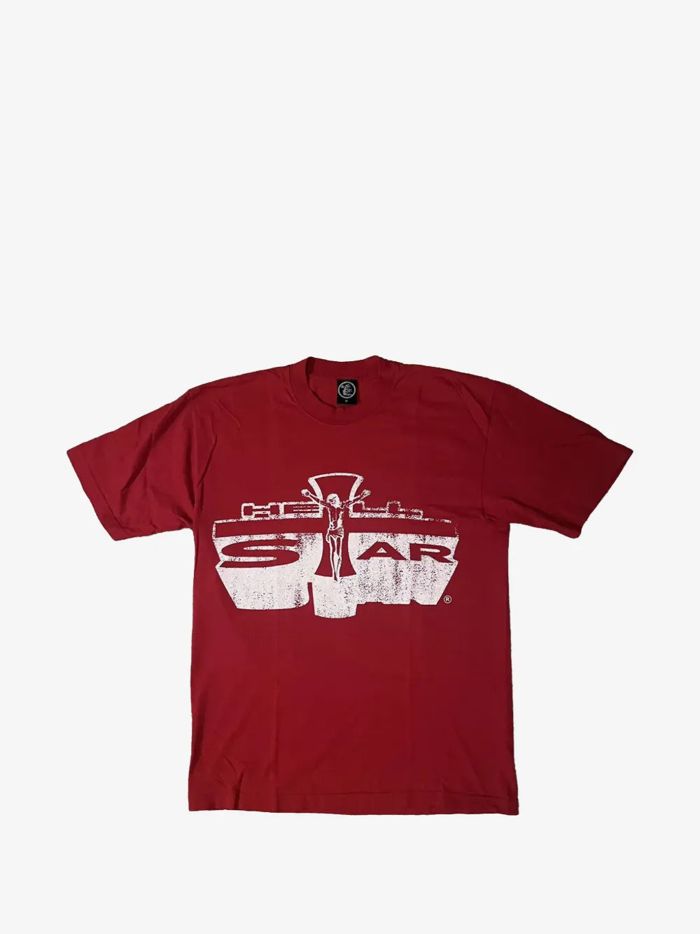 HELLSTAR playera con estampado gráfico burdeos