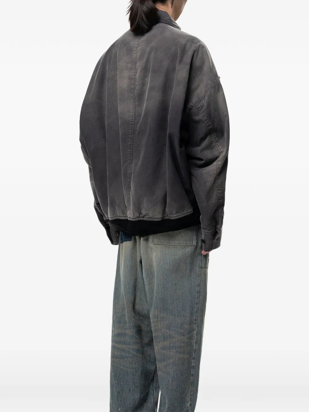 Maison MIHARA YASUHIRO chamarra militar Sun faded like - gris