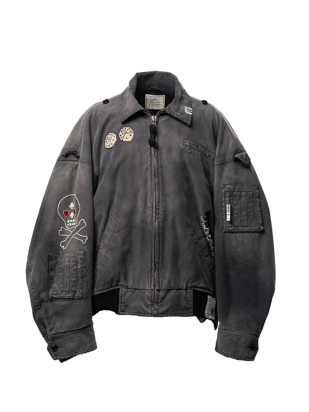 Maison MIHARA YASUHIRO chamarra militar Sun faded like - gris