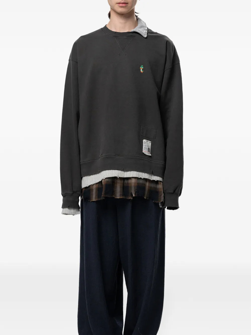 Maison MIHARA YASUHIRO sudadera a capas con estampado gráfico - gris