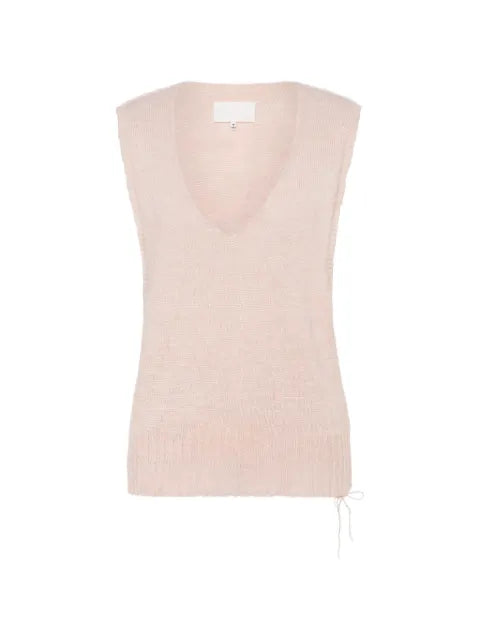 Maison Margiela chaleco de canalé con cuello en V - imagen 1