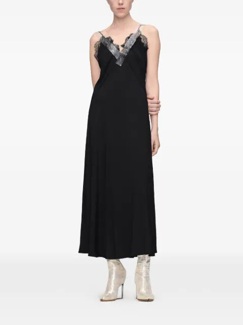 Maison Margiela vestido midi con ribete de encaje - imagen 2