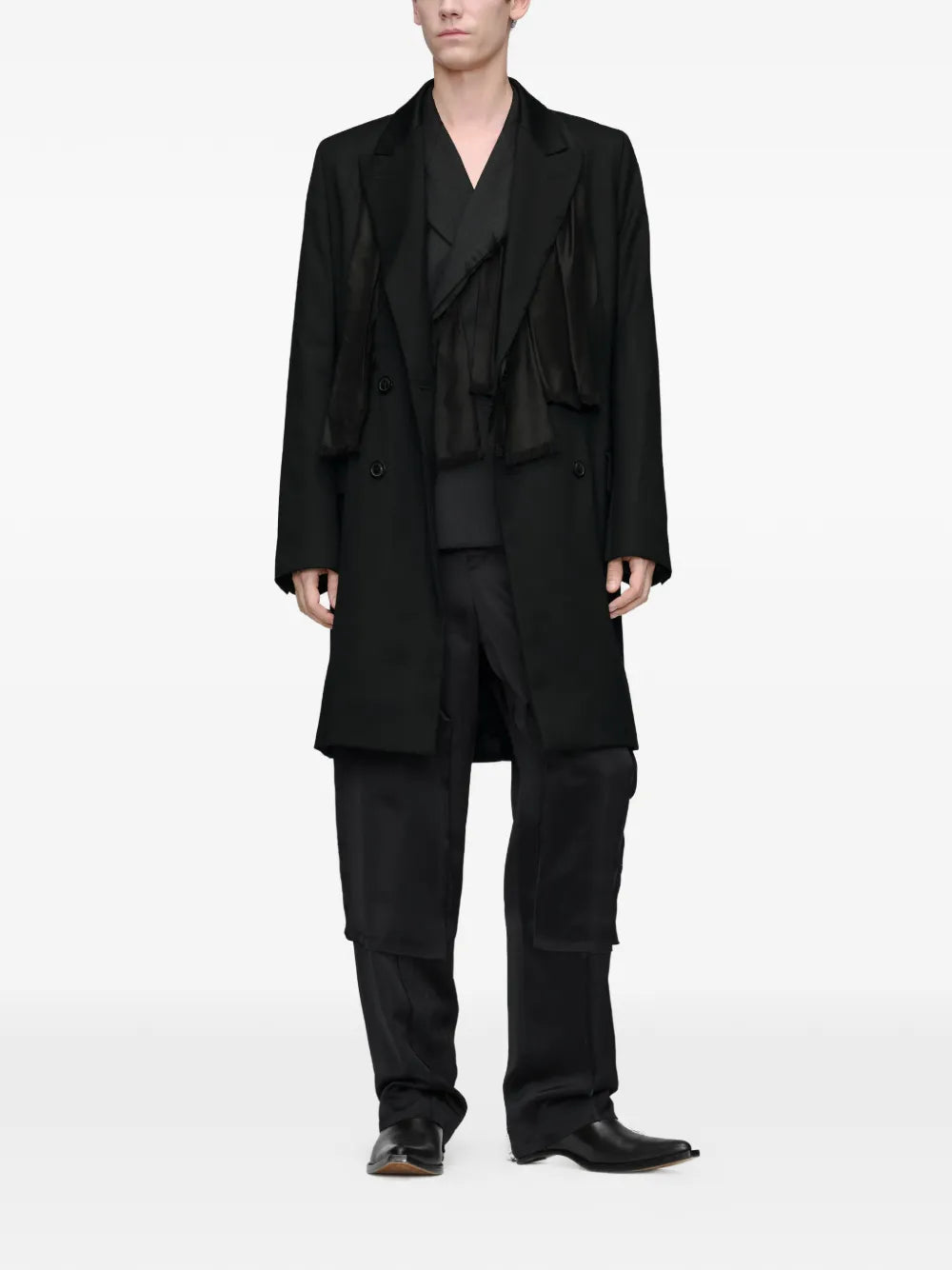 Maison Margiela chamarra de vestir con mascada - Negro - imagen 2