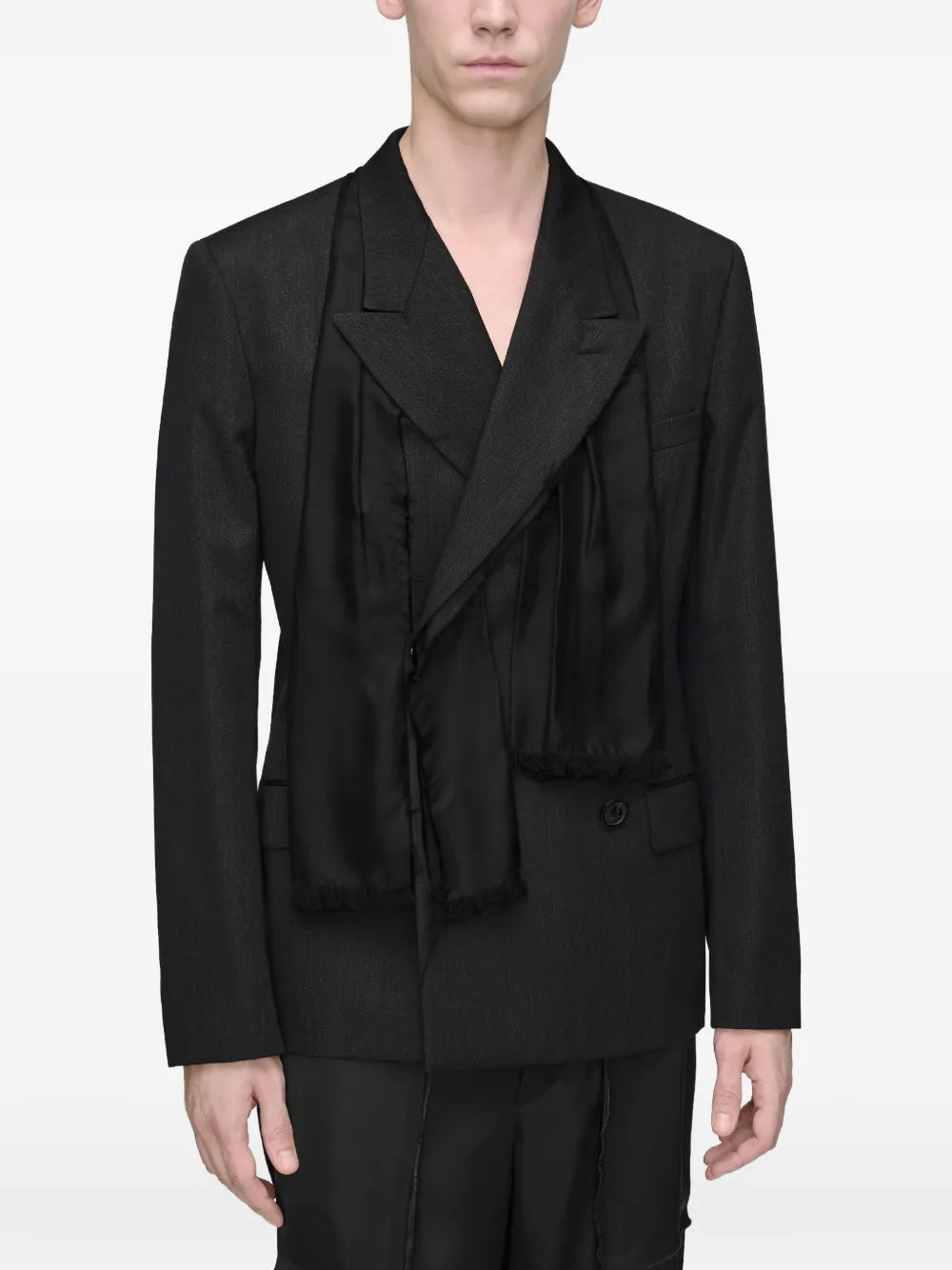 Maison Margiela chamarra de vestir con mascada - Negro - imagen 3