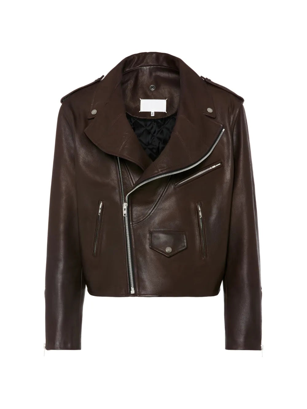 Maison Margiela chamarra de piel - Marrón - imagen 1