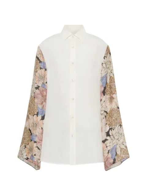 Maison Margiela camisa de seda con estampado floral - imagen 1