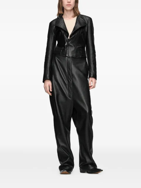 Maison Margiela chamarra de piel con cuello plegable - imagen 2