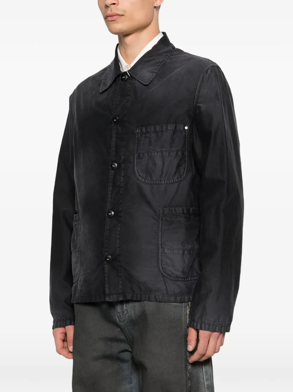 Maison Margiela chamarra con bolsillo de parche - Azul - imagen 3