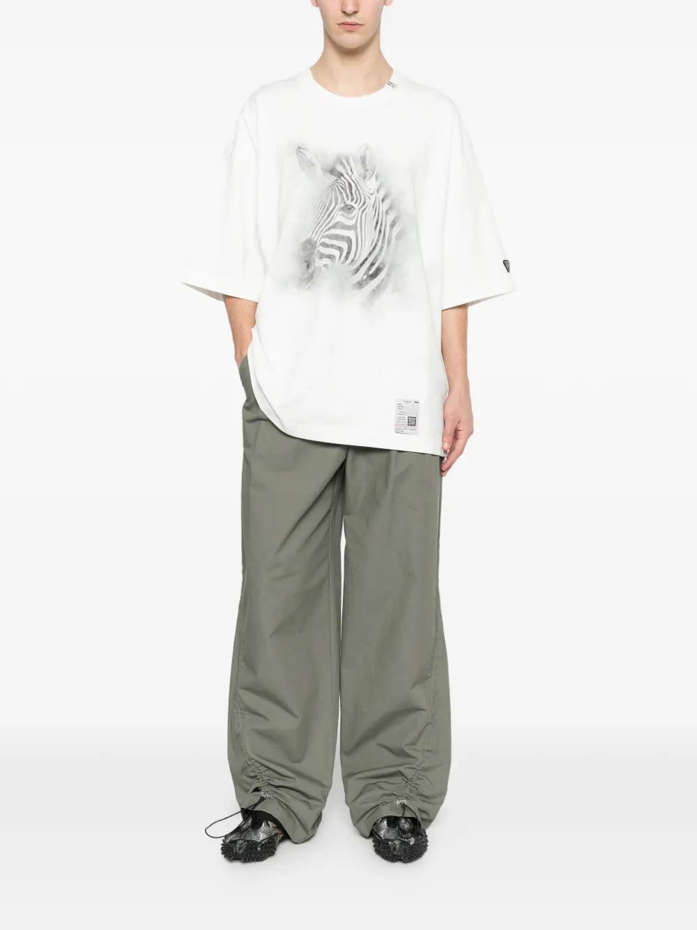 Maison MIHARA YASUHIRO playera con estampado de cebra - blanco