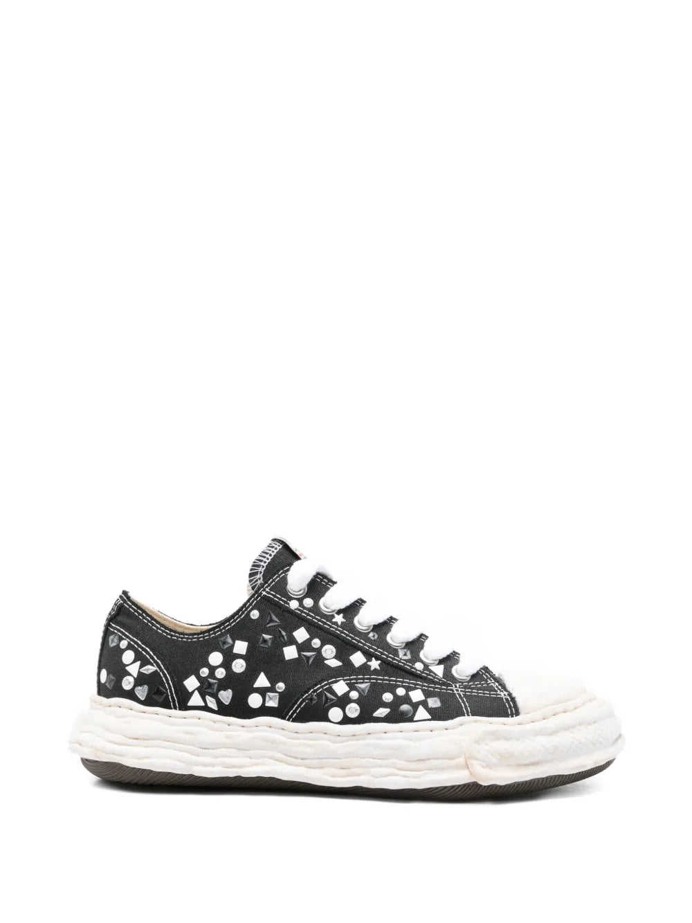 Maison MIHARA YASUHIRO tenis Peterson 23 con apliques - negro
