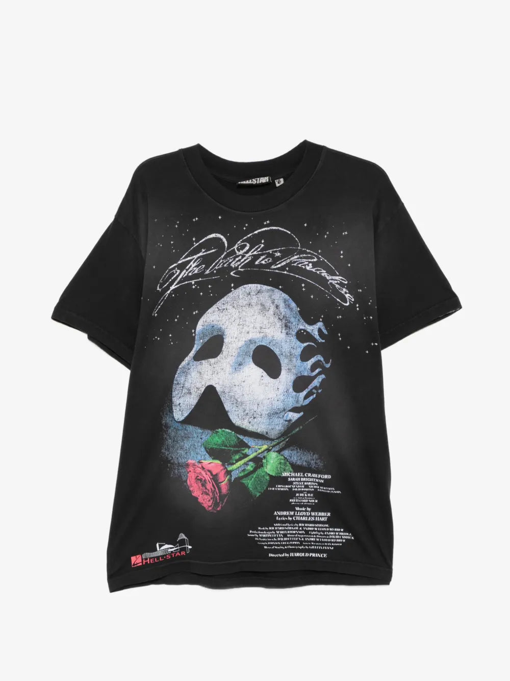 HELLSTAR playera con máscara gráfica negro