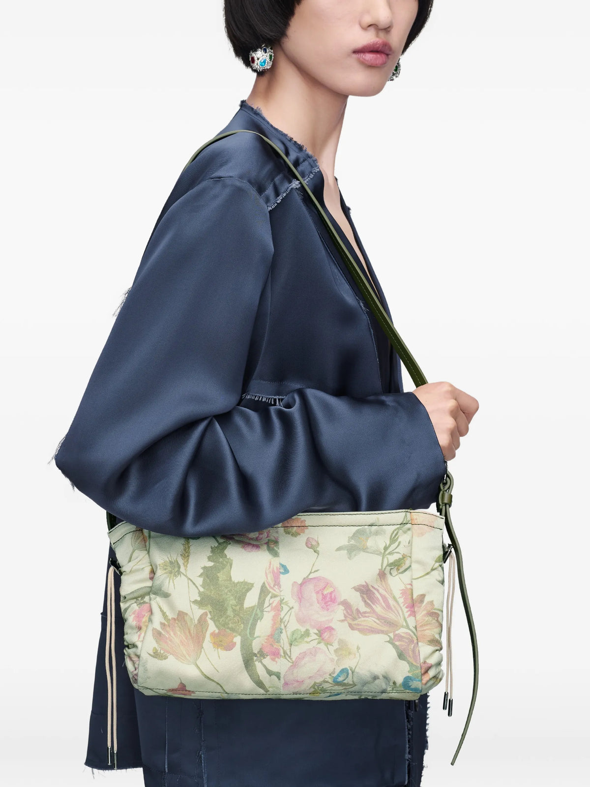 Maison Margiela mochila tipo mensajero con cordones y motivo floral - Neutro - imagen 2