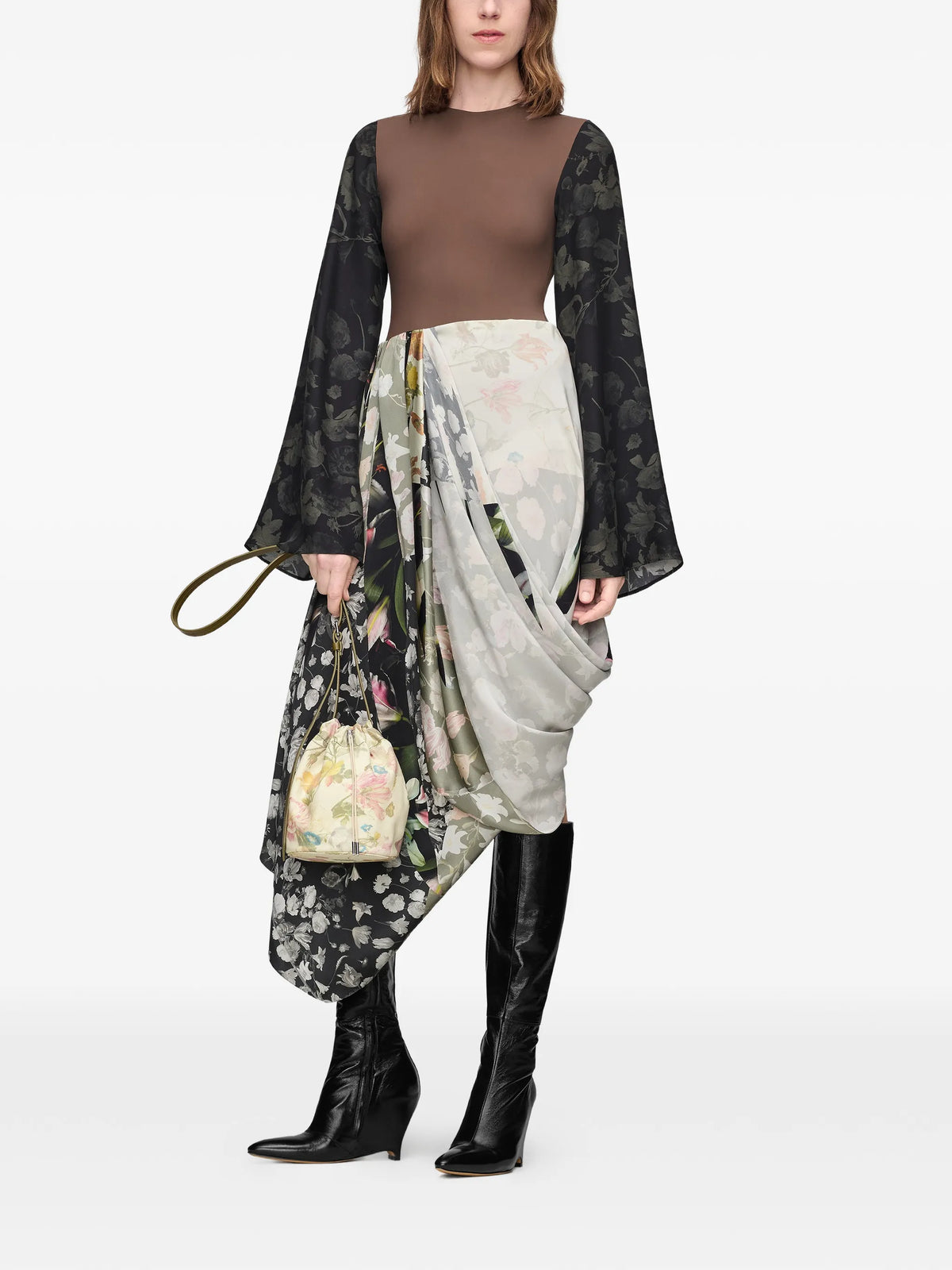 Maison Margiela mochila tipo mensajero con cordones y motivo floral - Neutro - imagen 2