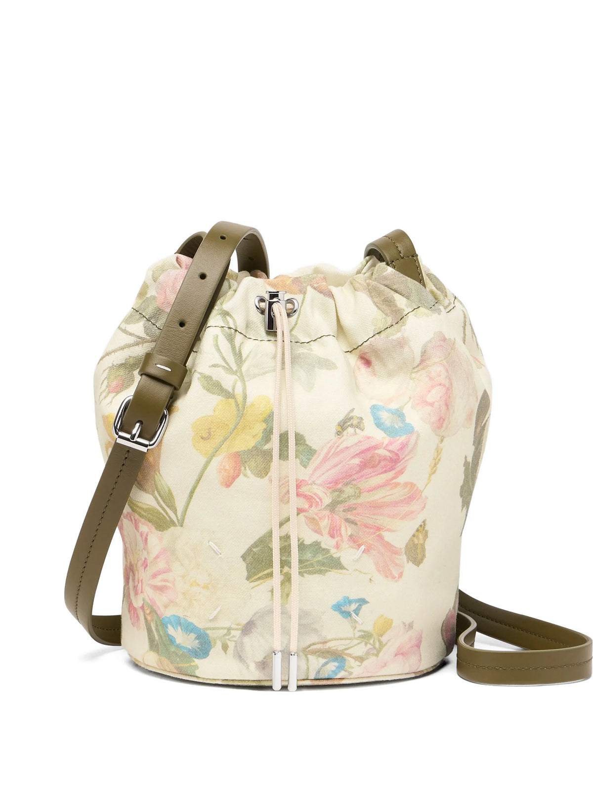 Maison Margiela mochila tipo mensajero con cordones y motivo floral - Neutro - imagen 1