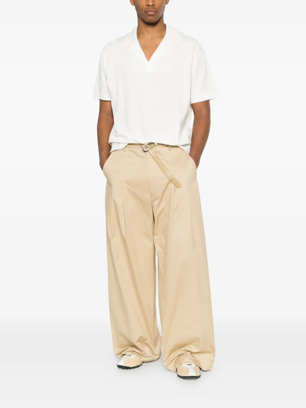 Maison Margiela playera con cuello en V - Blanco - imagen 2
