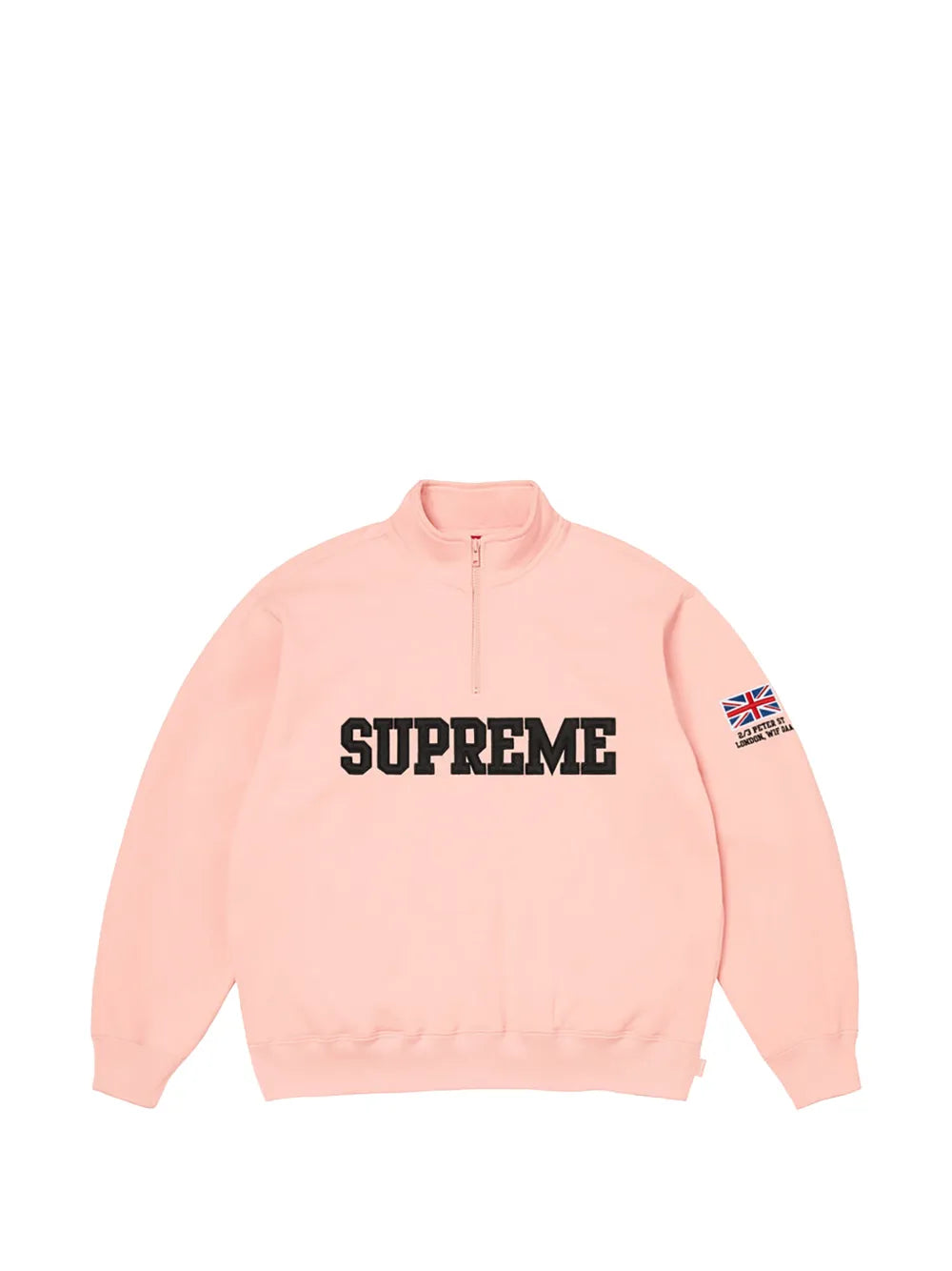 Supreme sudadera con medio cierre y detalle de bandera - Rosado - imagen 1
