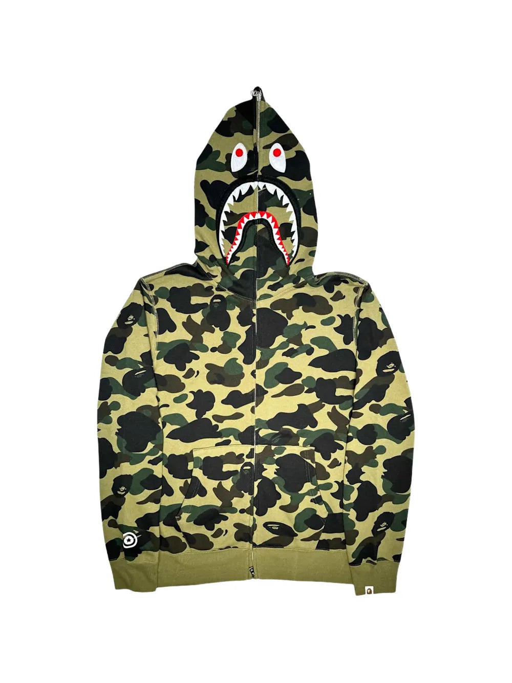 A BATHING APE® hoodie con cierre de tiburón