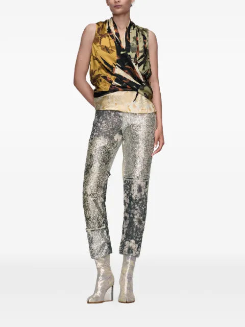 Maison Margiela pantalones con diseño patchwork y lentejuelas - imagen 2