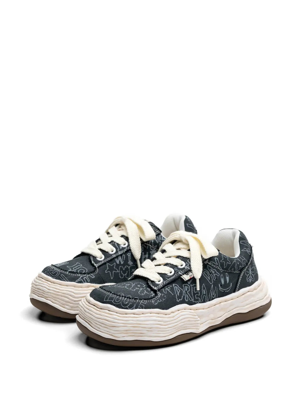 Maison MIHARA YASUHIRO tenis Oliver de algodón estampado - azul