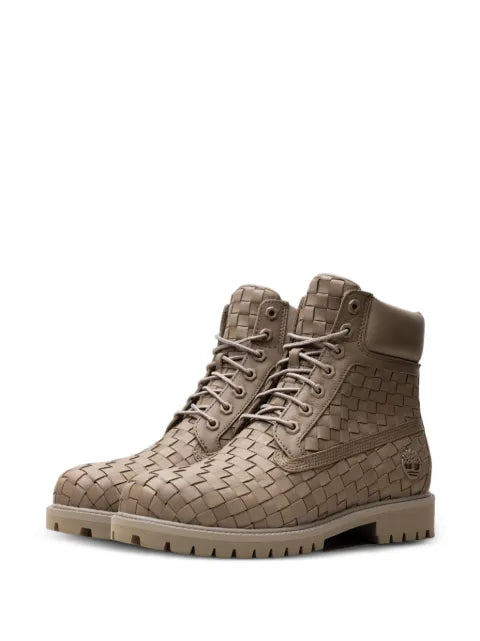 Timberland botas de montaña de piel entretejida