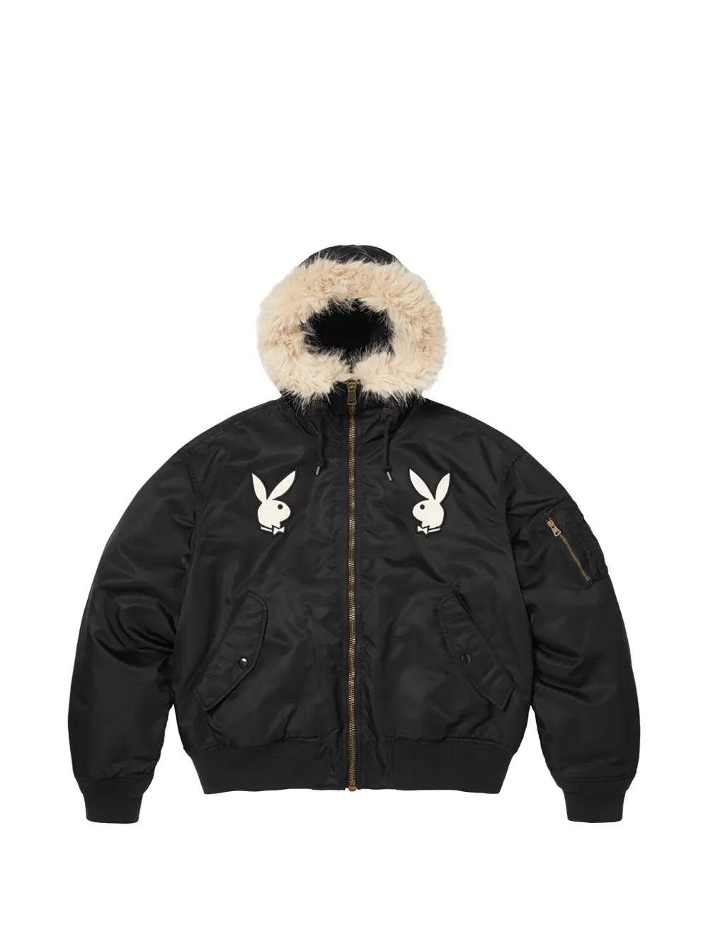 Supreme chamarra con aplique del logo en colaboración con Playboy - Negro - imagen 1