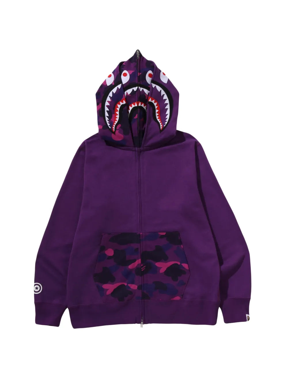 A BATHING APE® hoodie Color Camo Shark con cierre completo