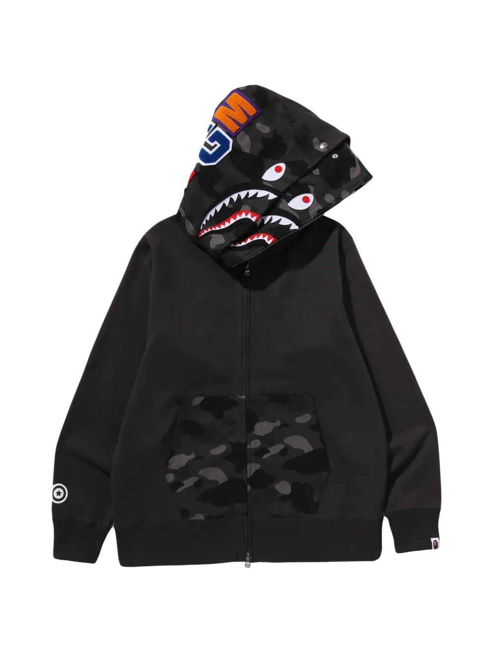 A BATHING APE® hoodie Color Camo Shark con cierre completo