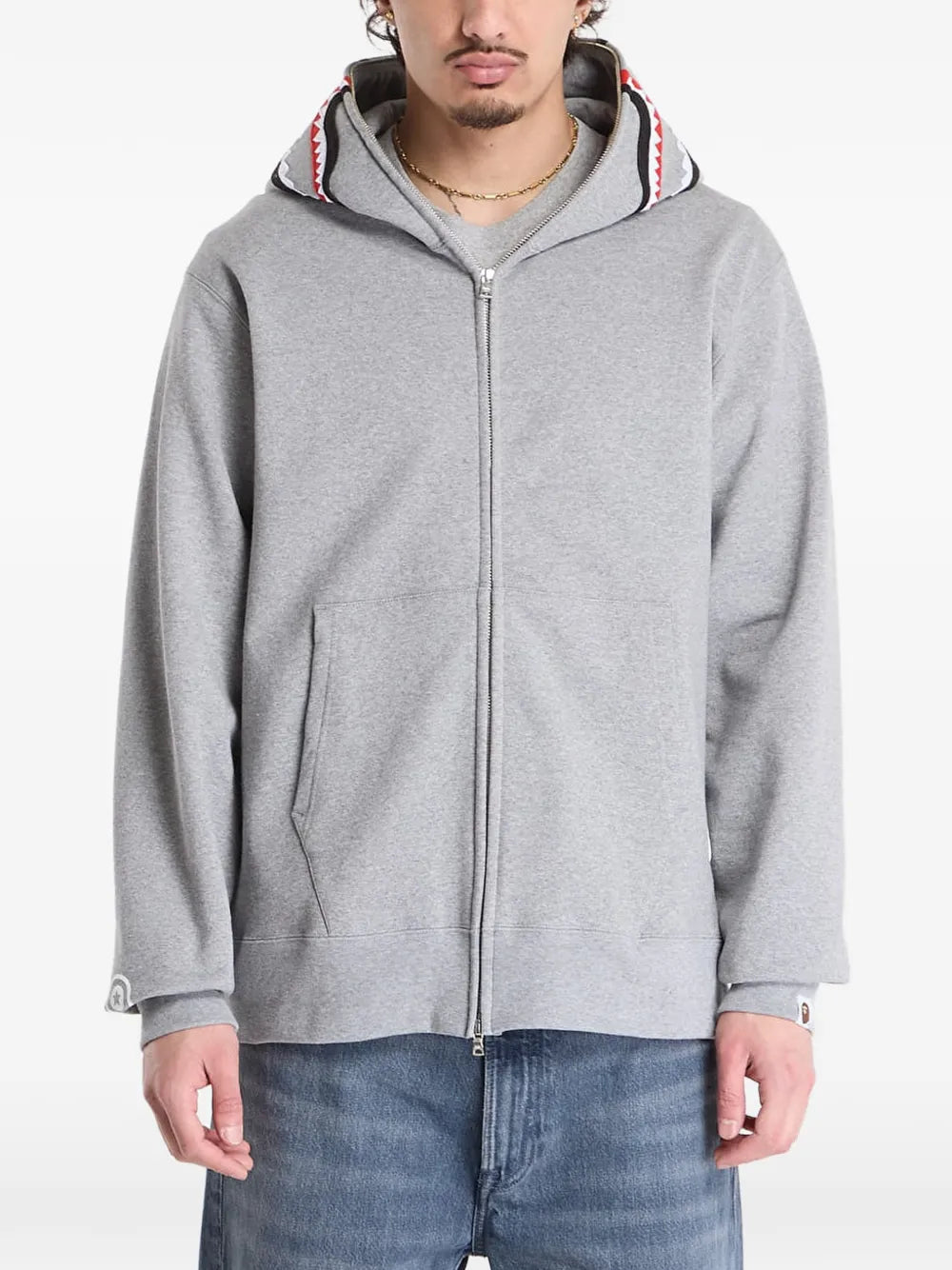 A BATHING APE® hoodie con cierre de tiburón